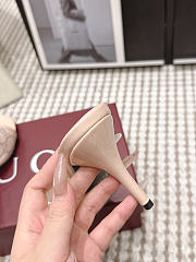 Gucci Women's Slide Sandal With Horsebit Light Pink Beige GG Crystal Mesh 8.5cm - 6
