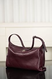 Chanel Maxi Hobo Bag Shiny Lambskin & Gold-Tone Metal Dark Burgundy - 36.5x21x9.5cm - 6