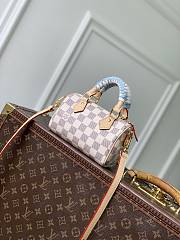 LV Nano Speedy Damier Azur/Olympus Blue/White N40918 - 16x10x7.5cm - 1