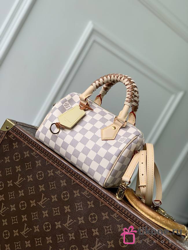 LV Speedy Bandouliere 20 Damier Azur/Olympus Blue/White N40950 - 20.5x13.5x12cm - 1