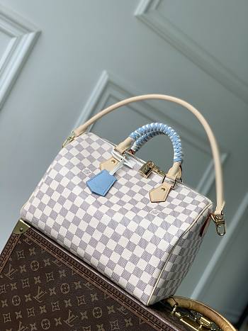 LV Speedy 30 Soft Damier Azur/Olympus Blue/White N40908 - 30x21x17cm
