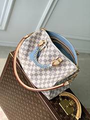 LV Speedy 30 Soft Damier Azur/Olympus Blue/White N40908 - 30x21x17cm - 6