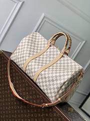 LV Keepall Bandouliere 45 Damier Azur/Olympus Blue/White N40909 - 45x27x20cm - 3