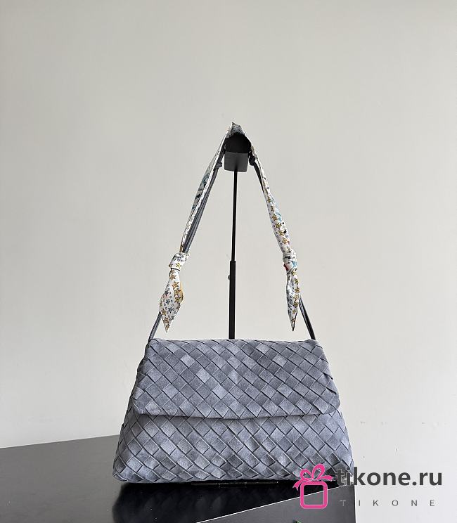 Bottega Veneta Giorno in Cloudy Indigo/Gravel - 33x19x8cm - 1