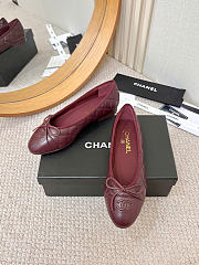Chanel Ballet Flats Lambskin Dark Burgundy G26250 - 1