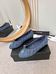 Chanel Ballet Flats Washed Denim Blue G26250 - 4