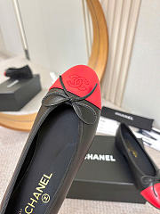 Chanel Ballet Flats Lambskin Red & Black - 6