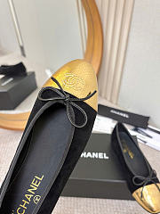 Chanel Ballet Flats Velvet & Crackled Laminated Calfskin Black & Gold - 3