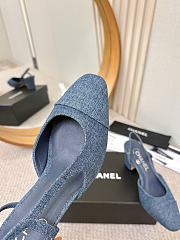 Chanel Slingbacks Washed Denim Blue 65mm G31318  - 6
