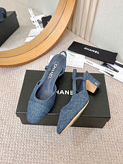 Chanel Slingbacks Washed Denim Blue 65mm G31318  - 5