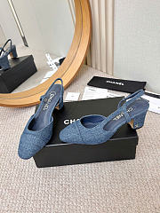 Chanel Slingbacks Washed Denim Blue 65mm G31318  - 4