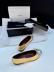 Chanel Ballet Flats Crackled Laminated Calfskin & Lamskin Gold & Silver - 6
