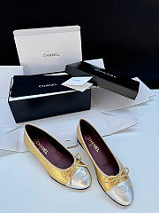 Chanel Ballet Flats Crackled Laminated Calfskin & Lamskin Gold & Silver - 5