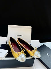 Chanel Ballet Flats Crackled Laminated Calfskin & Lamskin Gold & Silver - 2
