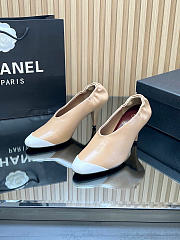 Chanel Pumps Lambskin Light Khaki & Ivory 85mm G47191 - 4