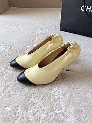 Chanel Pumps Lambskin Light Beige & Black 85mm G47191 - 4