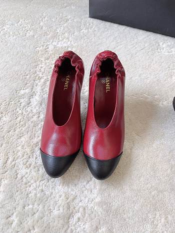 Chanel Pumps Lambskin Burgundy & Black 85mm G47191