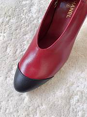 Chanel Pumps Lambskin Burgundy & Black 85mm G47191 - 4