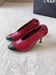 Chanel Pumps Lambskin Burgundy & Black 85mm G47191 - 2
