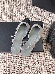 Chanel Slingbacks Suede Goatskin & Grosgrain Gray, Silver & Black 20mm - 5