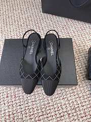 Chanel Slingbacks Suede Goatskin & Grosgrain Black 20mm - 3