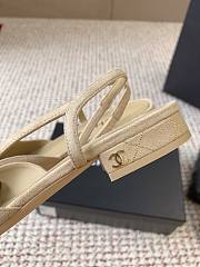 Chanel Slingbacks Suede Goatskin & Grosgrain Beige & Black 20mm - 3