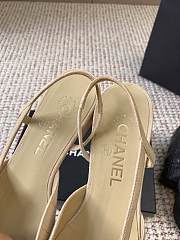 Chanel Slingbacks Suede Goatskin & Grosgrain Beige & Black 20mm - 4