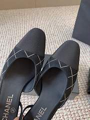 Chanel Slingbacks Suede Goatskin & Grosgrain Black 65mm - 3