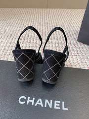 Chanel Slingbacks Suede Goatskin & Grosgrain Black 65mm - 5