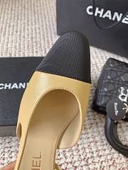 Chanel Slingbacks Goatskin & Grosgrain Beige & Black 65mm G31318 - 6