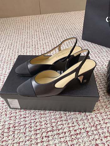 Chanel Slingbacks Goatskin & Grosgrain Black 65mm G31318