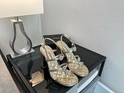 Chanel Sandals Laminated Lambskin Light Gold 95mm G46964 - 1