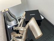 Chanel Sandals Laminated Lambskin Light Gold 95mm G46964 - 6