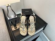 Chanel Sandals Laminated Lambskin Light Gold 95mm G46964 - 2
