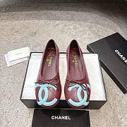 Chanel Ballet Flats Lambskin Burgundy & Light Blue G47163 - 3