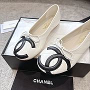 Chanel Ballet Flats Lambskin White & Black G47163 - 6