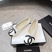 Chanel Ballet Flats Lambskin White & Black G47163 - 5