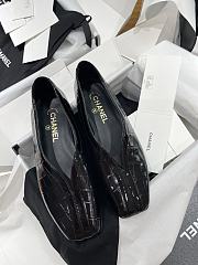 Chanel Ballet Flats Crocodile Embossed Calfskin & Patent Calfskin Black G47182 - 2