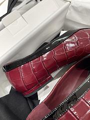 Chanel Ballet Flats Crocodile Embossed Calfskin & Patent Calfskin Burgundy & Black G47182 - 2