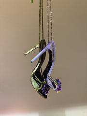 YSL Mon Cheri Sandals In Suede And Rhinestones Yellow, Purple & Light Topaz - 2
