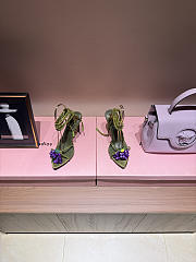 YSL Mon Cheri Sandals In Suede And Rhinestones Yellow, Purple & Light Topaz - 5