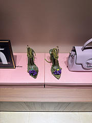 YSL Mon Cheri Sandals In Suede And Rhinestones Yellow, Purple & Light Topaz - 6