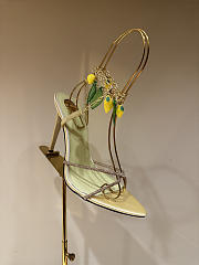 YSL Mon Cheri Sandals In Suede And Rhinestones Amande & Yellow - 1