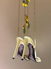 YSL Mon Cheri Sandals In Suede And Rhinestones Amande & Yellow - 6