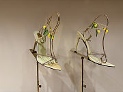 YSL Mon Cheri Sandals In Suede And Rhinestones Amande & Yellow - 5