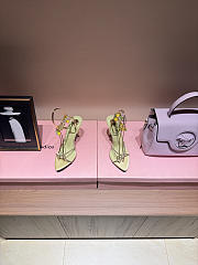 YSL Mon Cheri Sandals In Suede And Rhinestones Amande & Yellow - 4