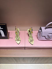 YSL Mon Cheri Sandals In Suede And Rhinestones Amande & Yellow - 3