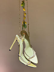 YSL Mon Cheri Sandals In Suede And Rhinestones Amande & Yellow - 2