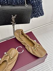 Gucci Prima Ballet Flat In Brown Leather 875323 - 2