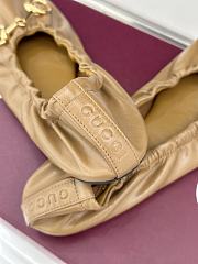 Gucci Prima Ballet Flat In Brown Leather 875323 - 4